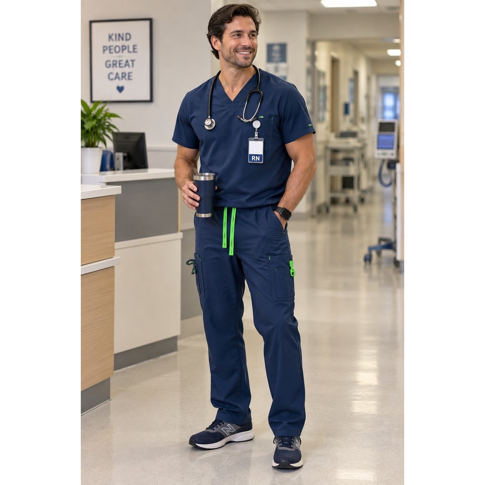 Carhartt Liberty Rugged Flex Men Navy Cargo Scrub Pants Ripstop Medical Uniform - Picture 3 of 9